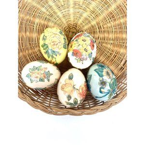 Vintage Decoupage Easter Eggs Decorative Floral